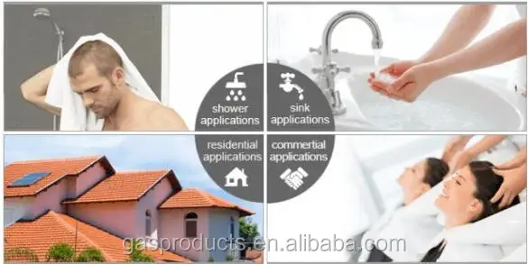 LPG Gas type water heater with safety valve