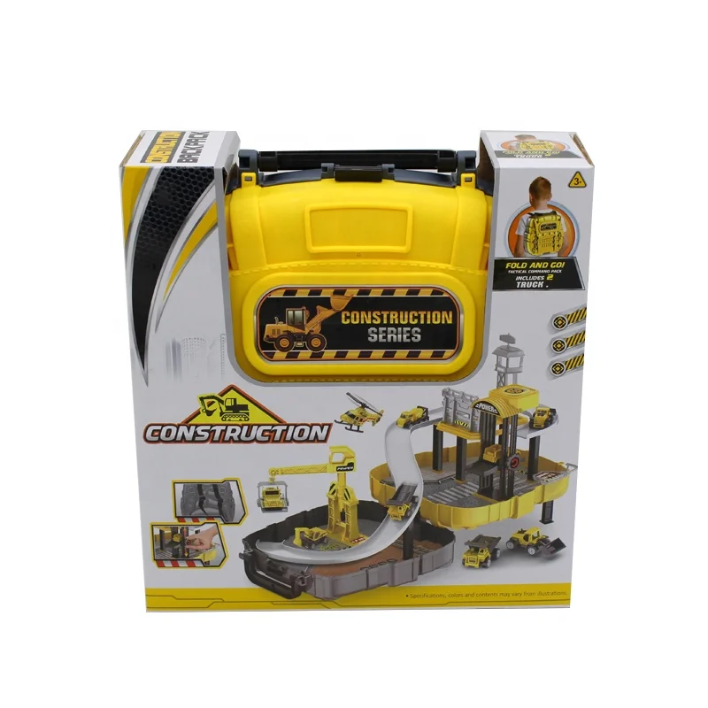 Kids Engineering Backpack Construction Truck Parking Lot Toy