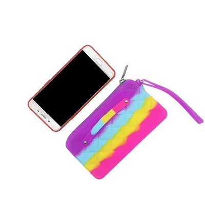 Лидер продаж Xianghong, оптовая продажа, детский силиконовый кошелек на молнии карамельных цветов, силиконовый мешок