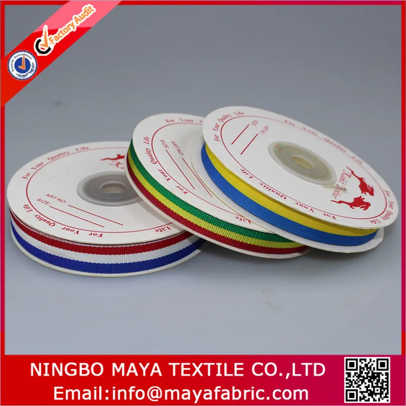 Factory supply French flag ribbon with blue white red 3 color in different size