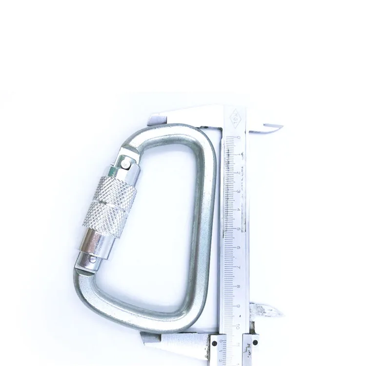 BT-2443 Rigging Hardware D type Carabiner Climbing Steel Harness Snap Hook With Lock