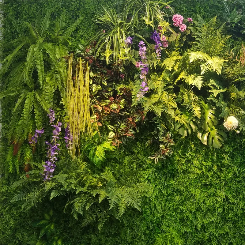 
Wholesale Customized UV Resistance Wisteria Flower Single Plants Vertical Artificial Green Grass Wall Panel for Wedding Backdrop 