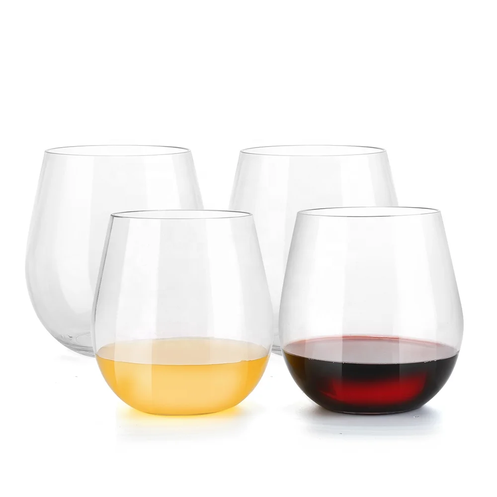 Бесступенчатый пластиковый бокал для вина Tritan с логотипом