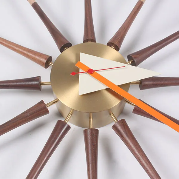 NASIDA CW12 Walnut clock wall Huge Spindle Modern Wall Clock