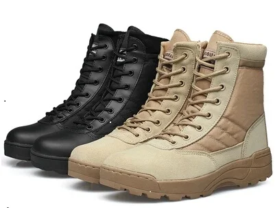 Мужские военные тактические ботинки, водонепроницаемая Нескользящая уличная дорожная обувь, черные кроссовки для мужчин, походная обувь на молнии