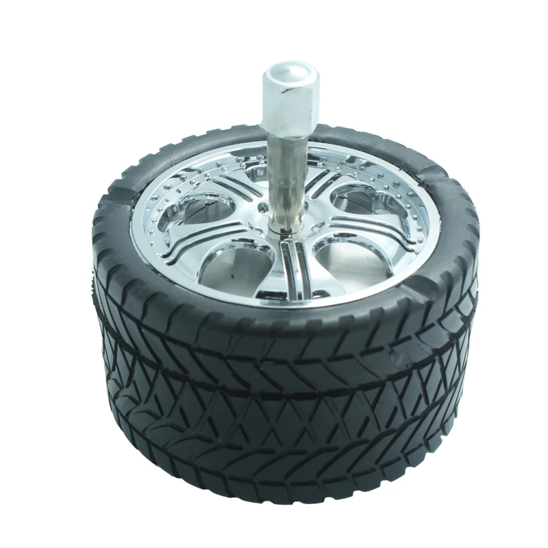 New originality   Car Tires Ashtray Press Rotary  Metal Ash Tray Ashtray  with Lids  Smokeless  Fashion Home Send Boyfriend Gift