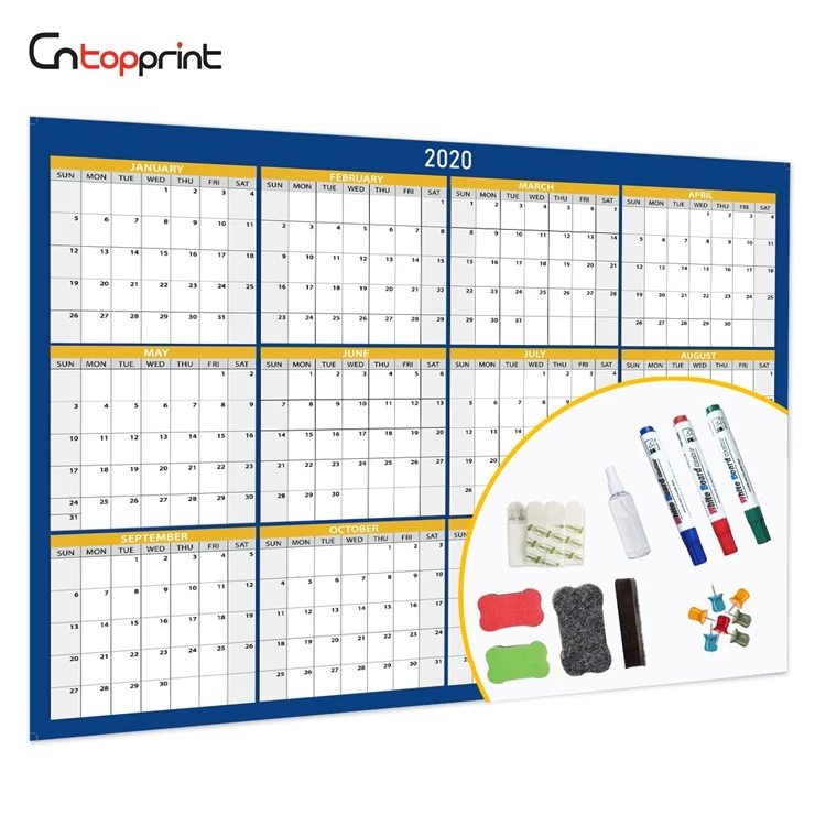 Year At A Glance Personalized Custom Large 12 Month Dry Erase Wall Calendar
