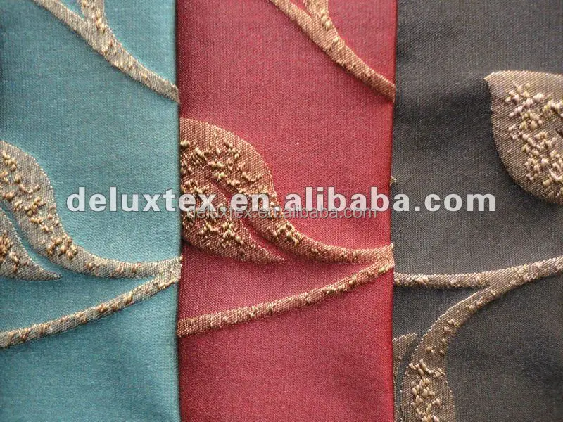 
Leaf pattern design print blackout curtain fabric 