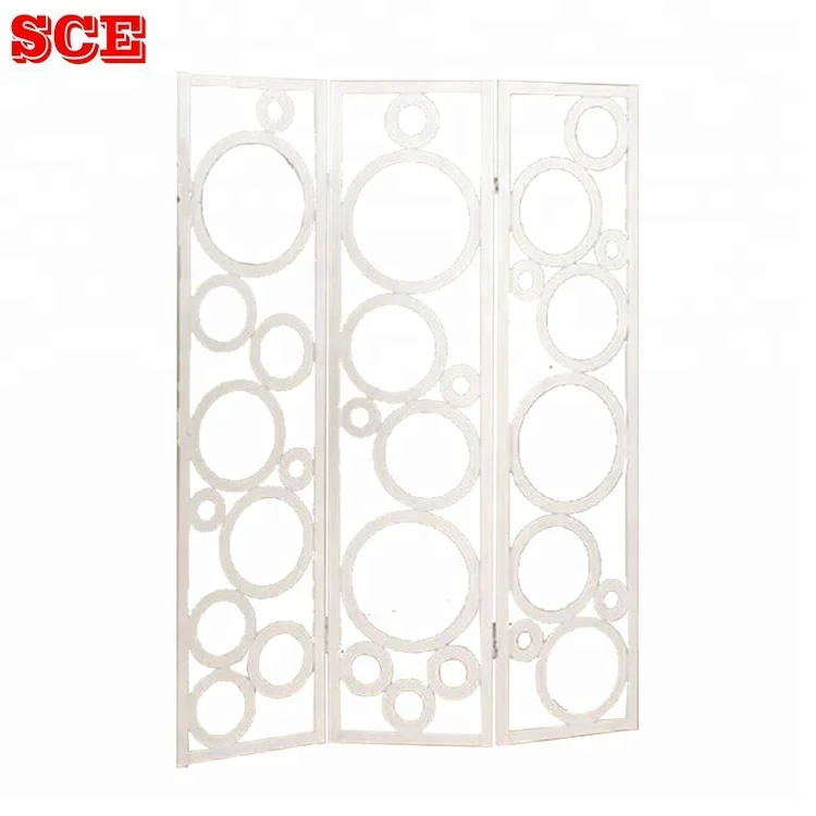 Vietnam Pine Wood Frame Movable Folding Screen Room Divider Nonwoven