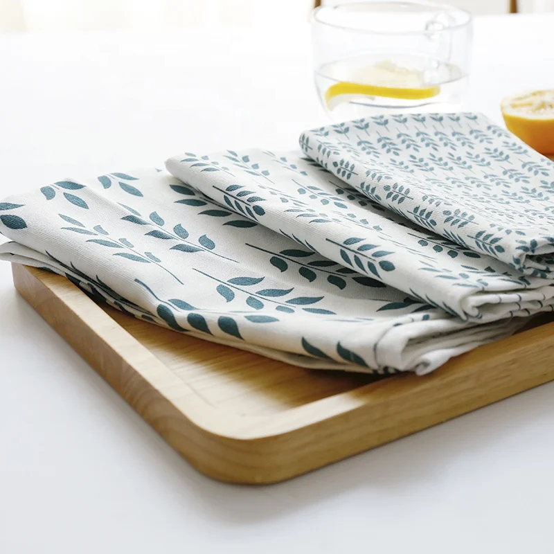 
New design high quality digital printing custom cotton linen home kitchen dish tea towel for sale 