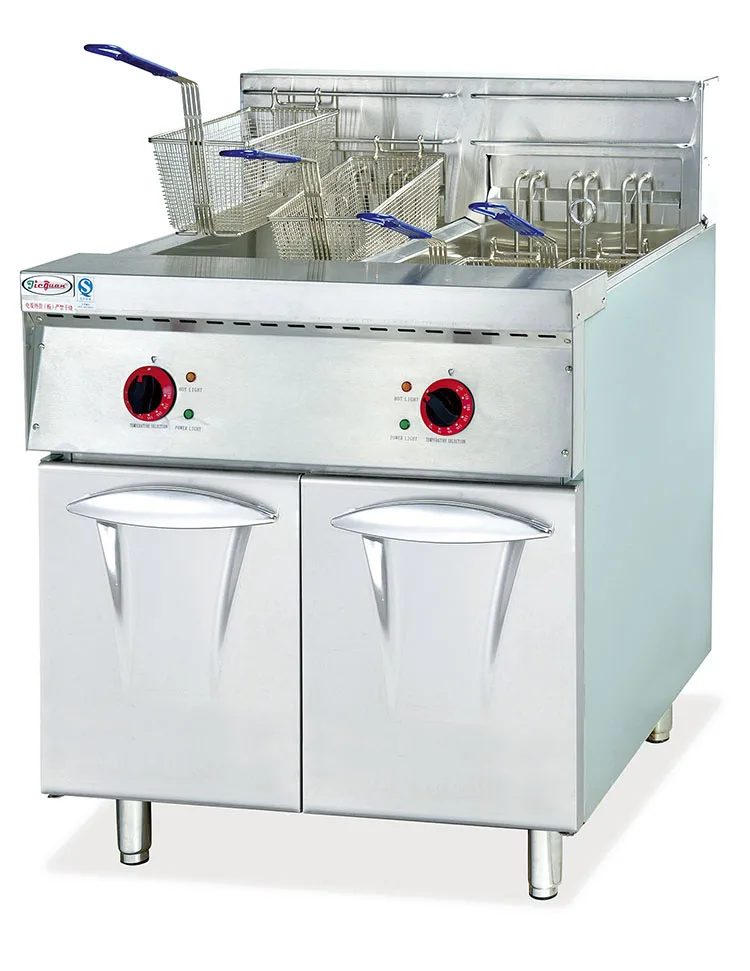 High quality CE industrial vertical commercial electric 2 tanks 4 baskets fryer
