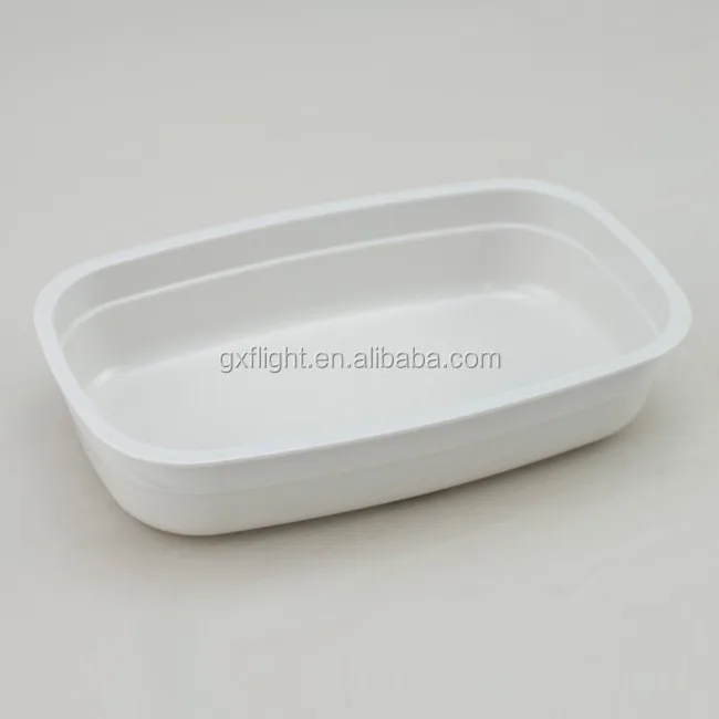 Airline Heatable Reusable Plastic Main Plate Oven Safe Recycled Plastic Food Containers