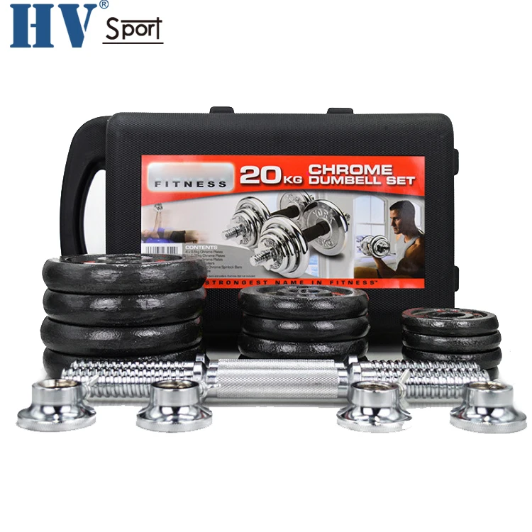 
Black Stoving Varnish Adjustable Dumbbell Barbell Set 20kg 