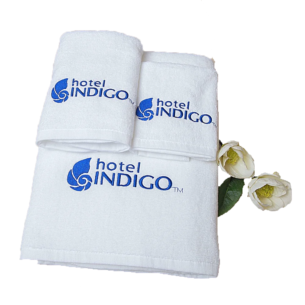 First Class Delicate Design 100% Cotton White towel Embroidery for Hotel