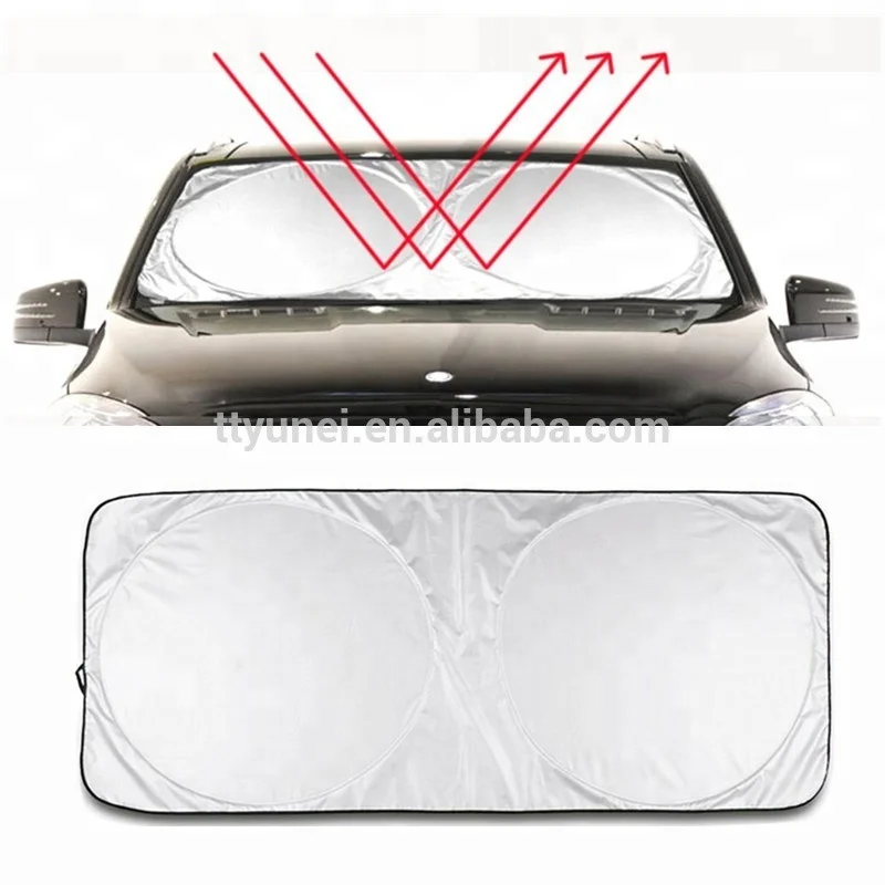 Hot Sale 240T Polyester Silver Car Sun Shade Excellent UV Reflector Keeps Vehicle Cooler