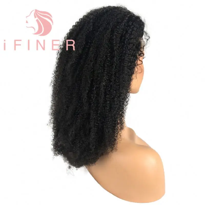 iFiner Qingdao Blueforest High Quality 14 Inch Small Kinky Curly Full Lace Wig With Human Hair In Malaysia Kuala Lumpur