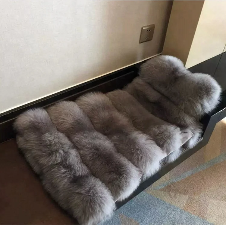 Women vest middle long certified china popular brand fur coat