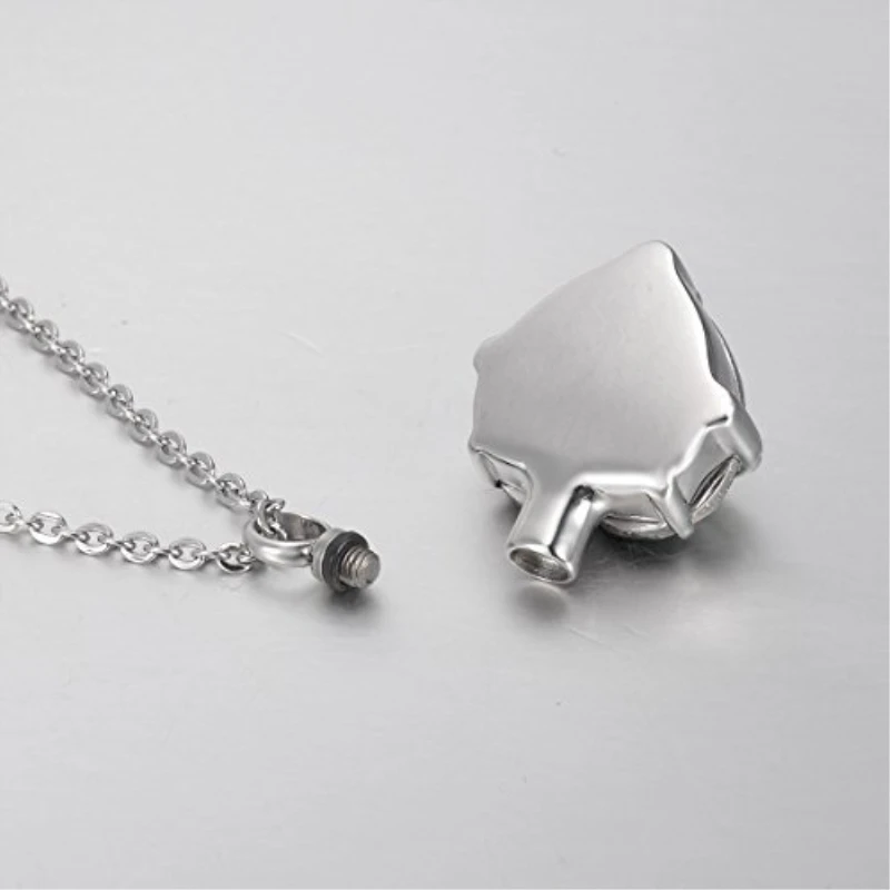 Rose Red Diamond October Birthstone Ash Urn Pendant