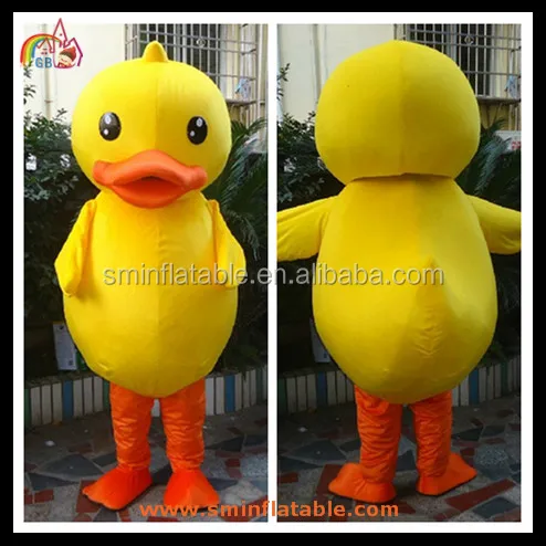 Желтая утка движущийся костюм талисман меховой рекламный мультяшный костюм для ношения