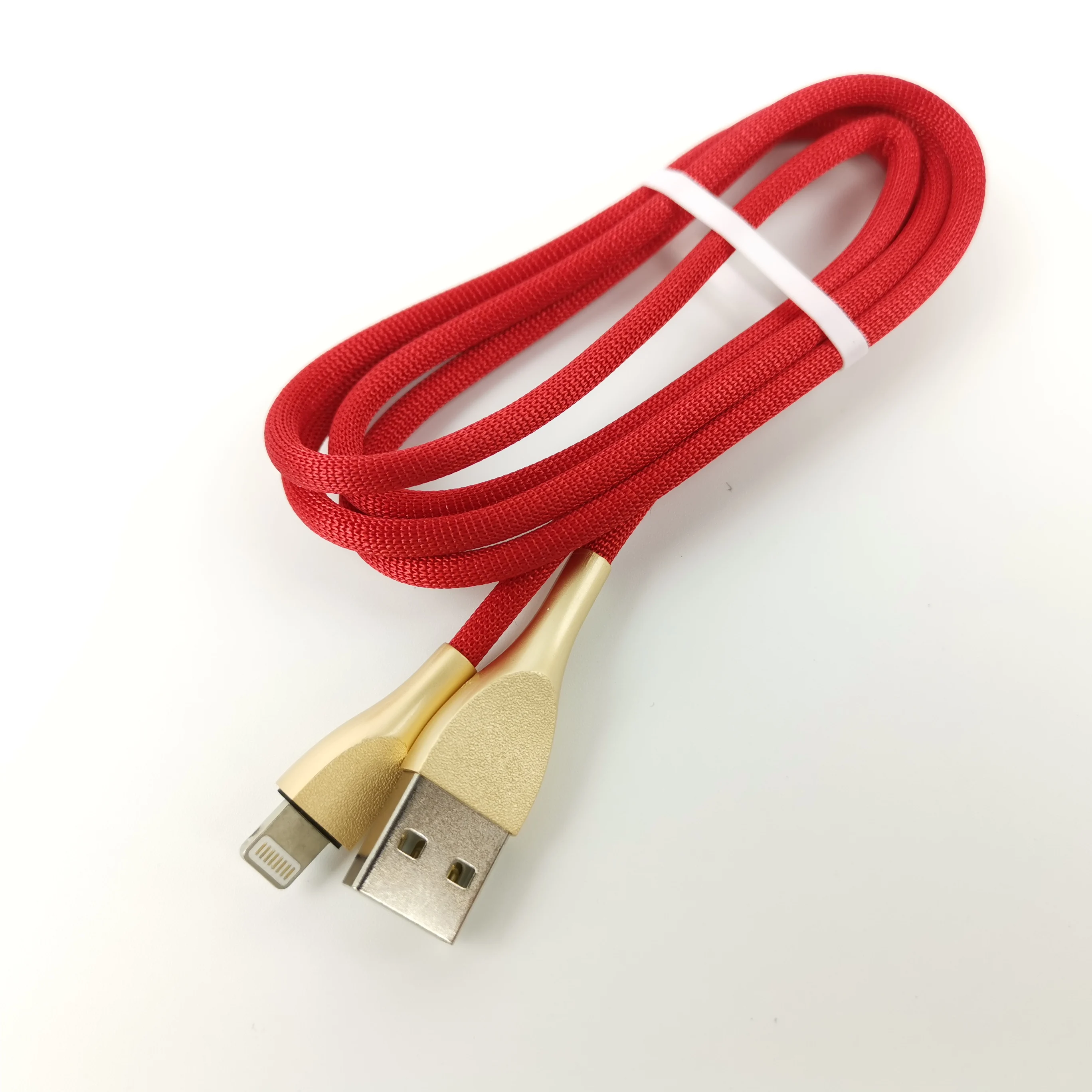 
Factory Price 2A Round 1 Meter Zinc Alloy Cloth Braid USB Data Transmission Charging Data Cable for iPhone Android USB Devices 