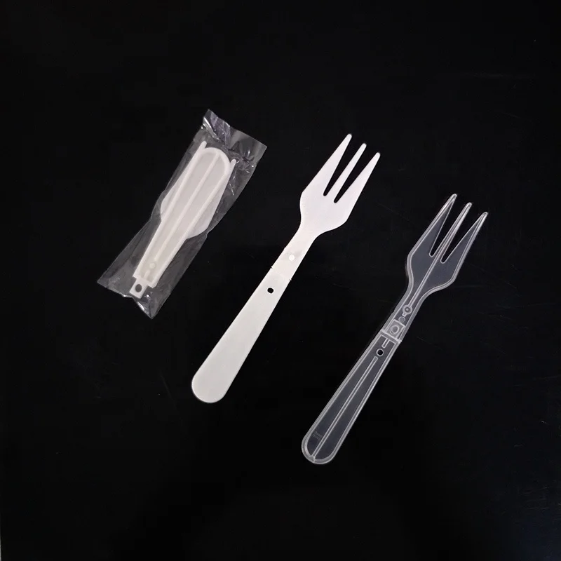 Individually Wrapped PP Mini Fork Disposable Folding Plastic Fork Cake Fork