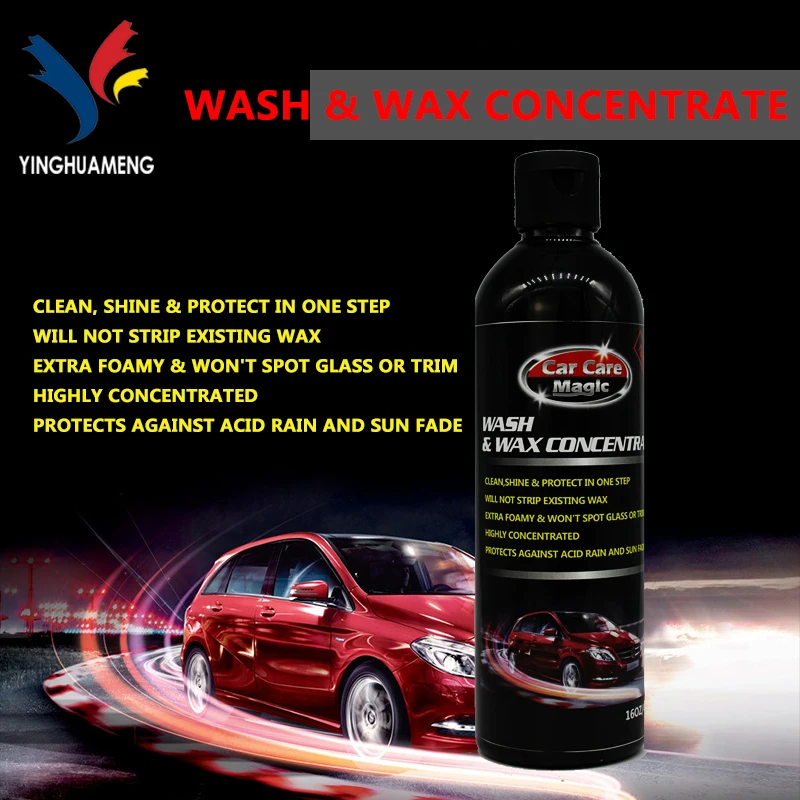 top quality car care magic high foaming wash & wax concentrate clean , shine and protect in one step