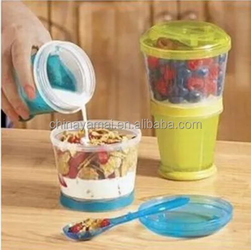 Plastic freeze cereal to go cup,yogurt cup