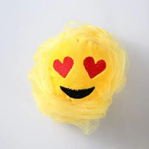 Bath Shower Sponge Smiley face Plush Pillow Universe Pouf Mesh Kids Toy Brush Shower Ball, Mesh Bath,Shower Sponge