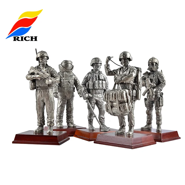 Custom Made Novelty Gift Metal Soldier Figurine Sculpture