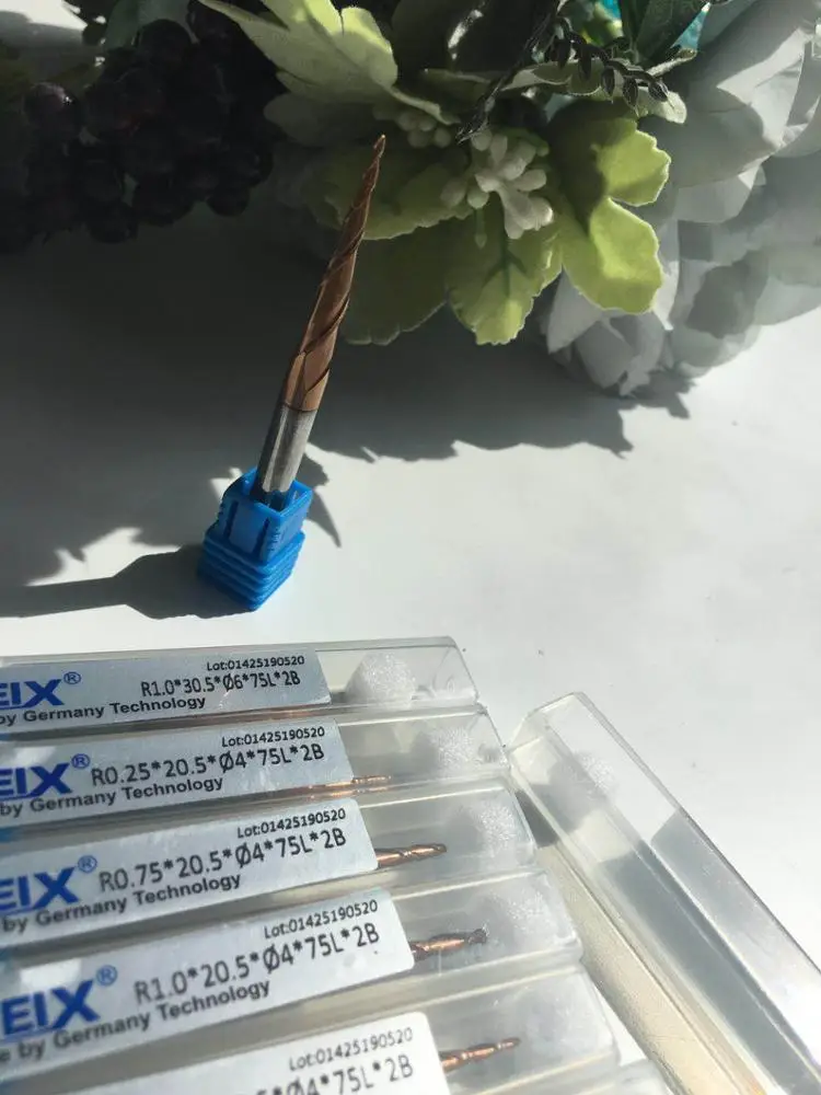 Weix sharpener  R-0.5mm shank dia-6mm  cutting length-20.5mm Tungsten Carbide Taper Ball End Mill Woodworking Router Bits