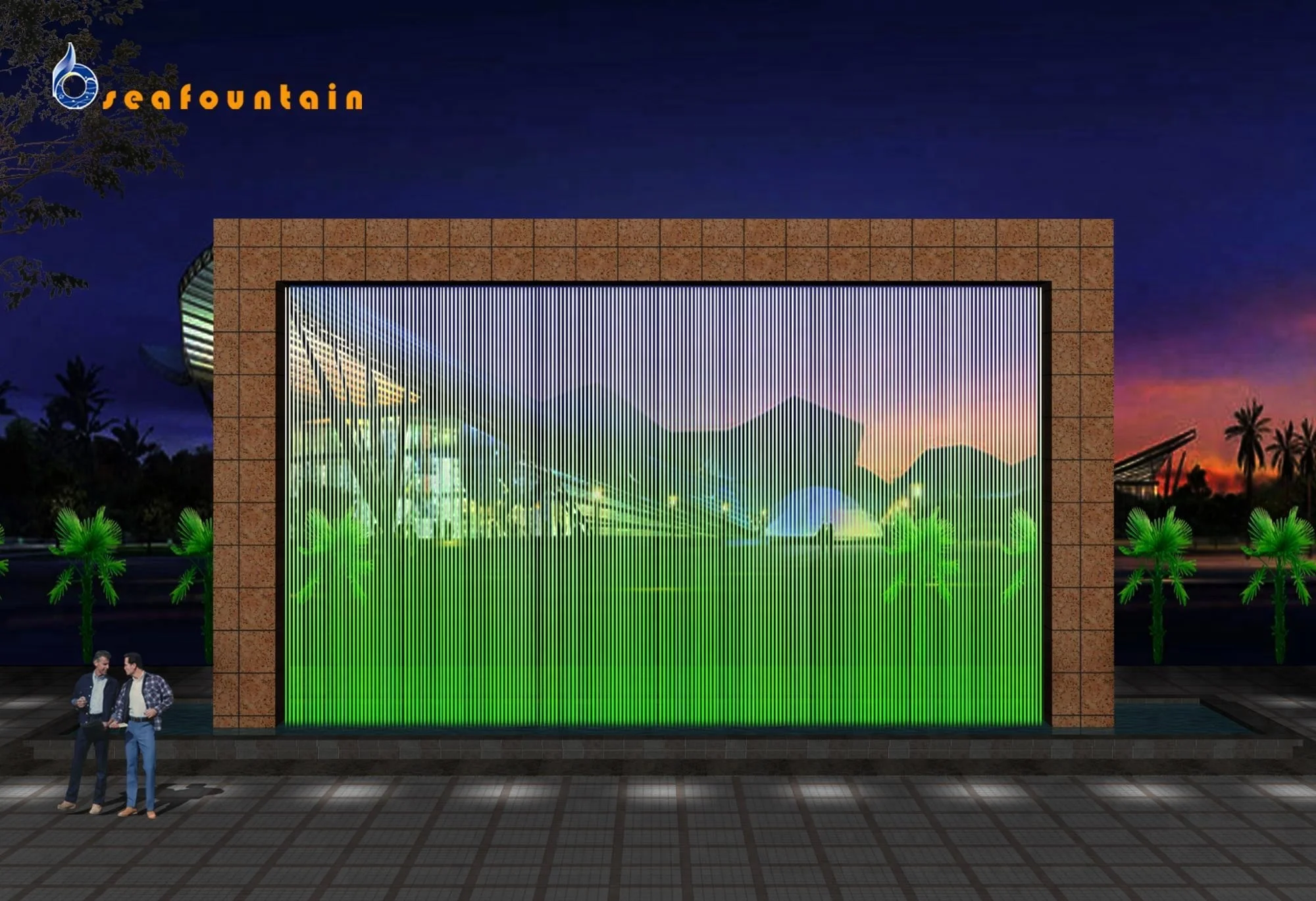 china high-tech digital water curtain water wall