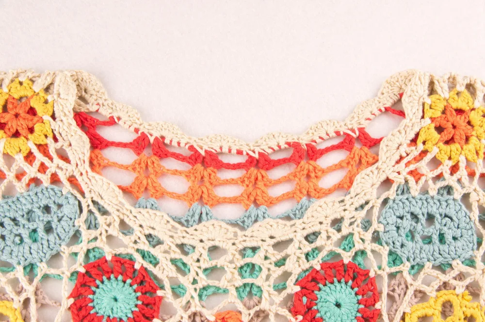 
woman multicoloured crochet pullover 