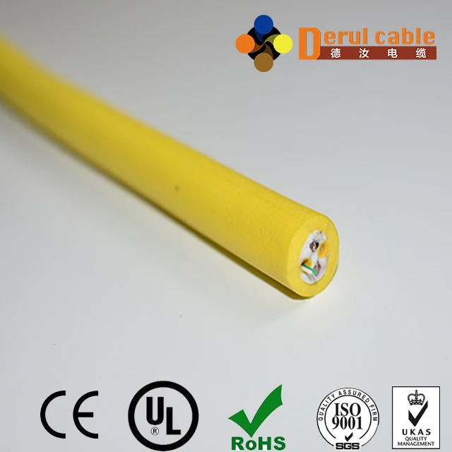 ROV composite cable neutrally buoyant tether cable with SM optic fiber