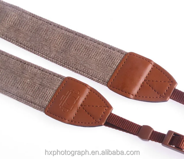 Classic Top Quality Adjustable Cotton Leather Ends Camera Shoulder Neck Strap for Nikon Canon Pentax  DSLR Camera
