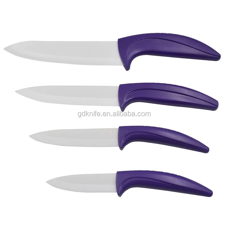 100% Food grade ABS handle 4 piece ceramic knife set