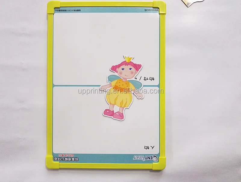 Customized Magnetic Dry Erase Board with Plastic Frame, Children Dry Eraser Writing Board