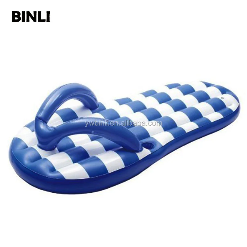 Advertising flip flop water bed inflatable slippers pool float with customized logo