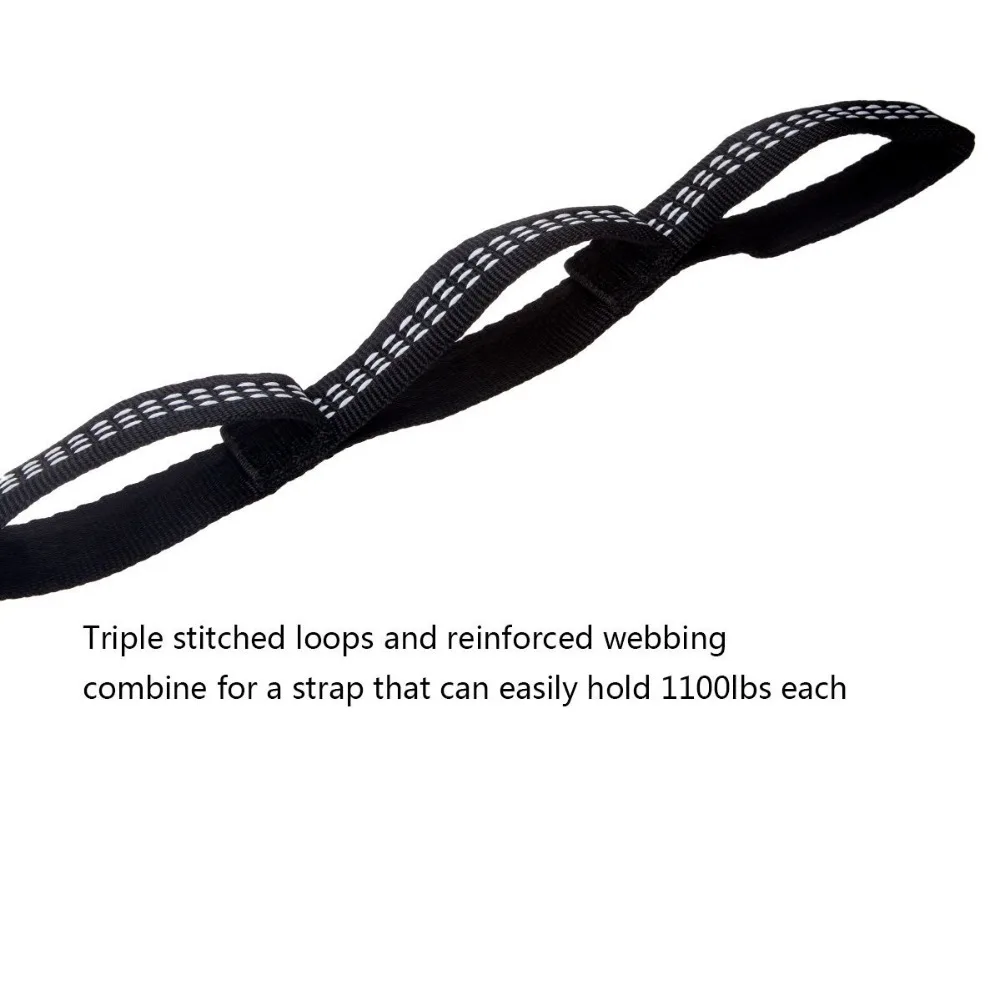 Adjustable Loops Combined Long 2800 LBS Heavy Duty Tree Friendly Easy Setup suspension hammock hanging band