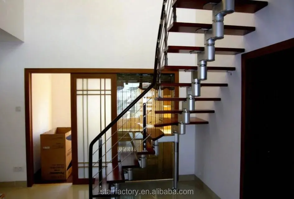 
Modern simple indoor stairs Used indoor solid wood treads stairs Easy installation of steel-wood staircase Loft stairs TS-383 