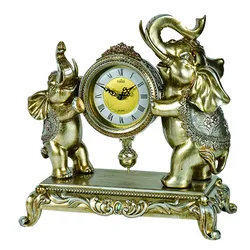 House decor new table clock custom desk clock elephant clock made in China 1456