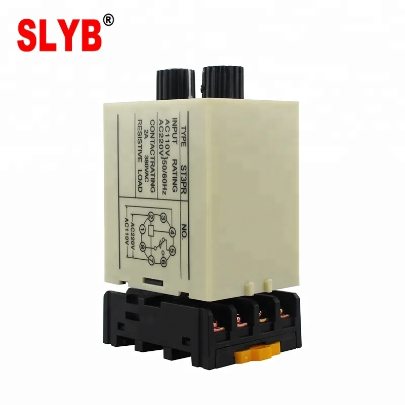 Hot Sale AC220V DC24V Mini Time Delay Relay ST3PR Twin Timer Relay