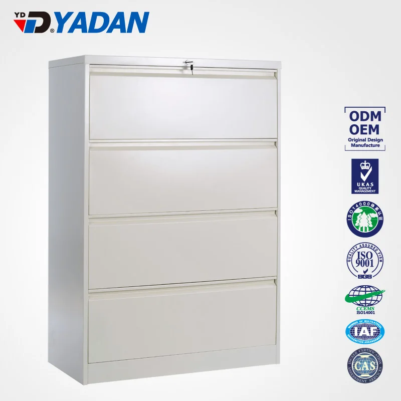 China filing cupboard Colorful office furniture steel 4 drawer A4 document lateral storage bulk filing cabinet