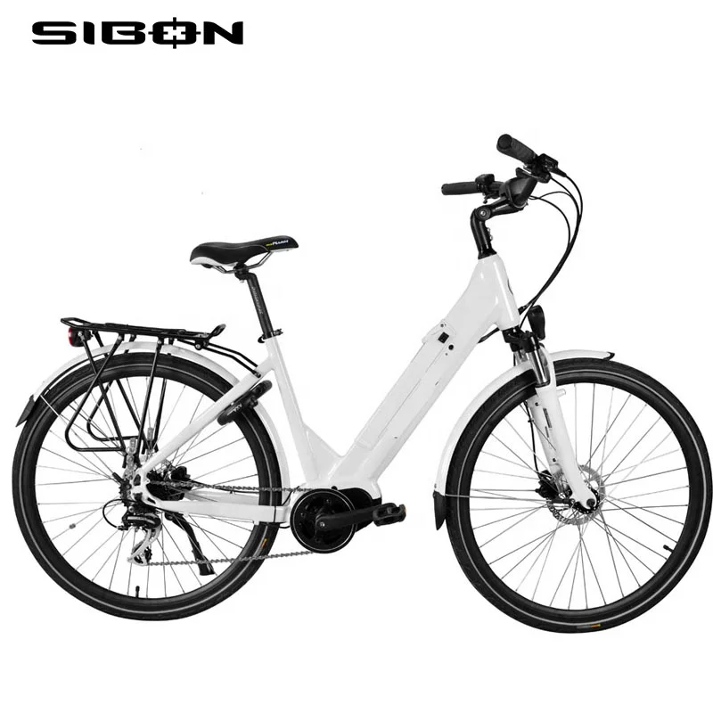 SIBON B0510167 white 36v 250w lithium battery build-in brushless motor suspension fork disc brake city electric bike bicycle
