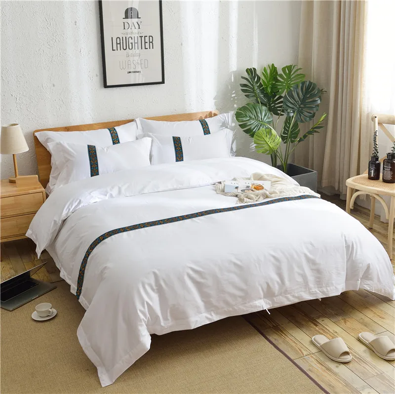 pakistan cotton hotel bed linen with duvet cover sets/bedding set