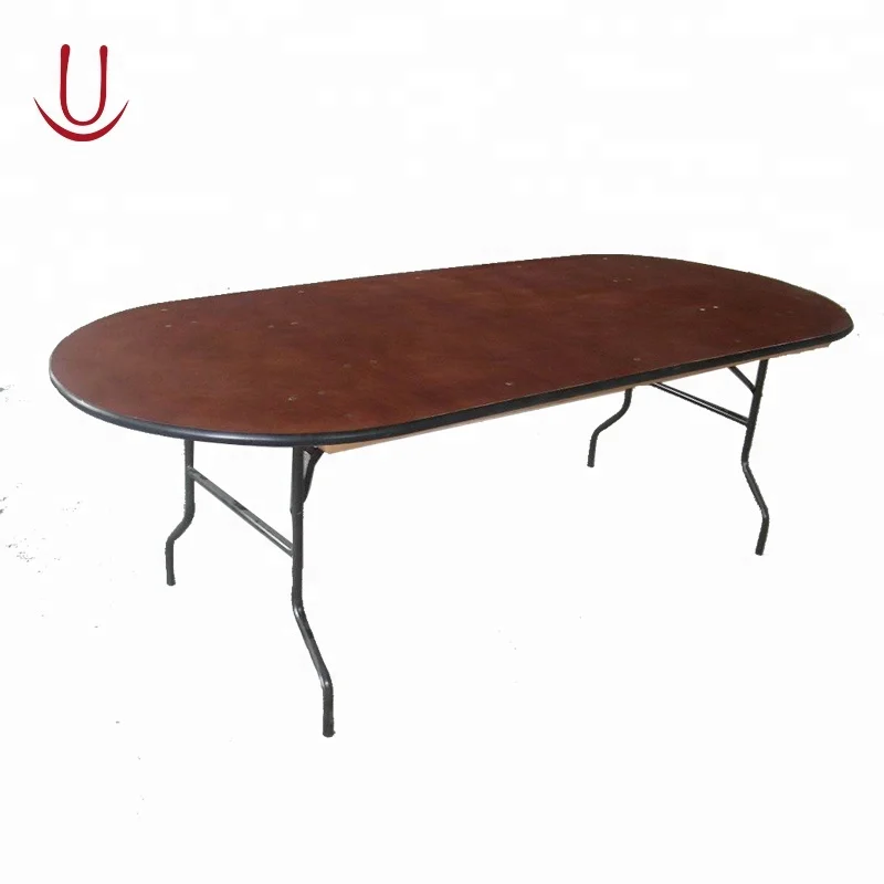 Hot sale hotel furniture plywood 10 people folding round dining table