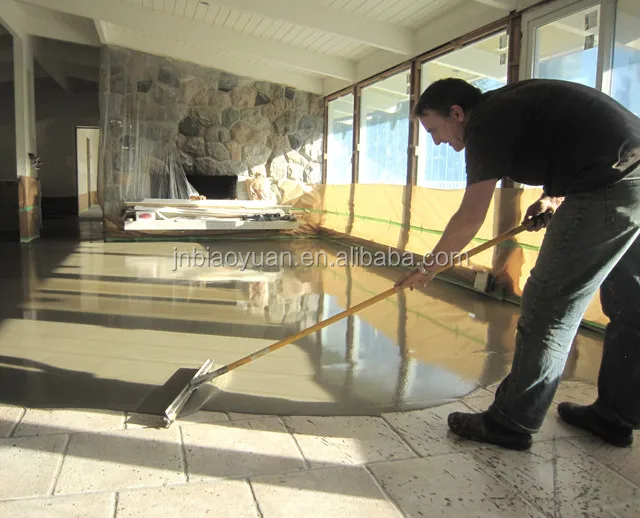 High strength self leveling polished concrete for fast leveling of floors