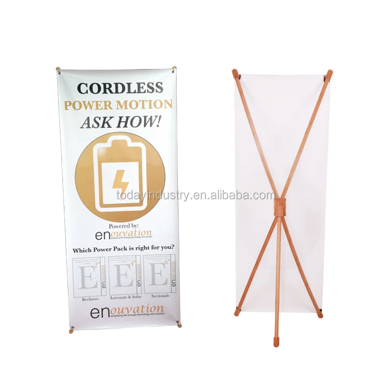 custom  Bamboo Lightweight Indoor Banner Display Stand