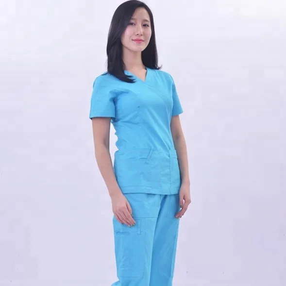 
Wholesale Male and Female White 100% Cotton medical scrubs 