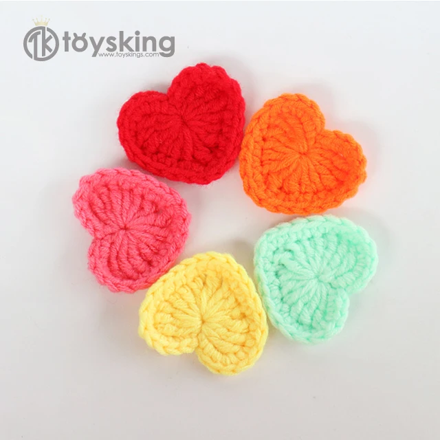 100% Handmade Custom Crochet Knitted Accessory Heart Shape for Decoration Clothes