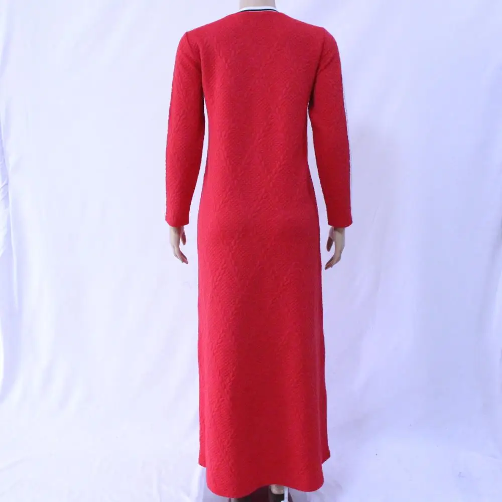 Ready to Ship Junyuan New Middle East Dubai Ladies Plus Size Muslim Woman Islamic Abaya Design c Thicker T-shirt Dress